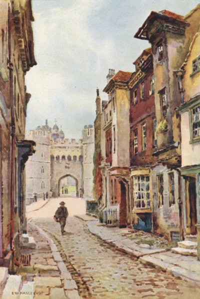 Dům Nell Gwyn a brána Jindřicha VIII. (barevné lito) od Ernest William Haslehust