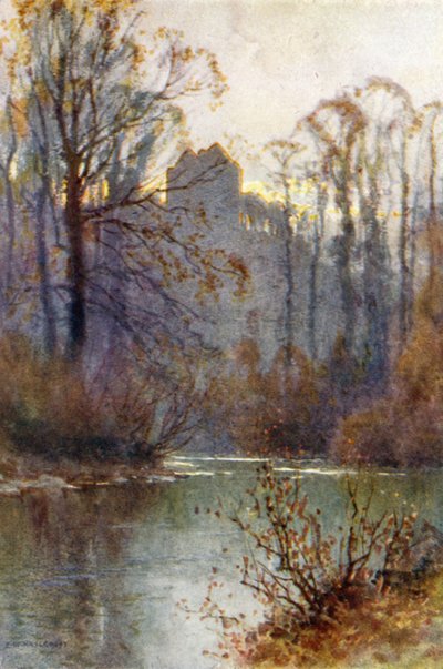Newark Tower (barevná lito) od Ernest William Haslehust