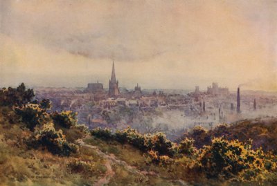 Norwich z Mousehold Heath (barva lito) od Ernest William Haslehust
