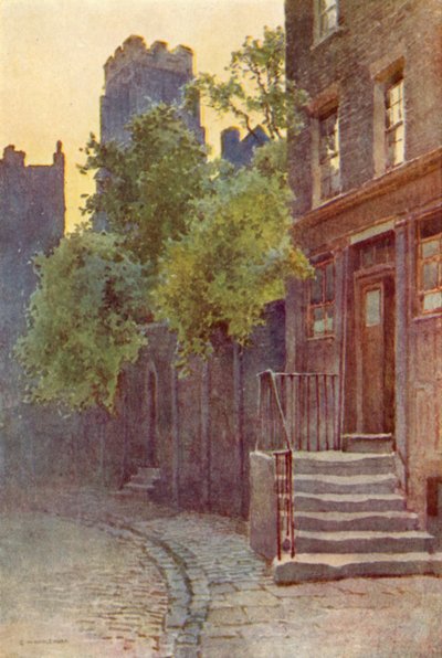 Old Barrack Yard, Belgravia (barva lito) od Ernest William Haslehust