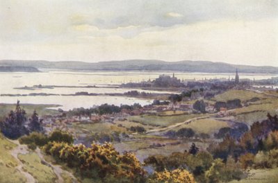 Poole Harbour z Constitutional Hill (barevné lito) od Ernest William Haslehust