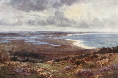 Poole Harbour ze Studland (barevné lito) od Ernest William Haslehust