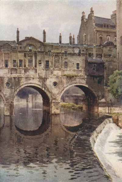 Pulteney Bridge, Bath (barevné lito) od Ernest William Haslehust