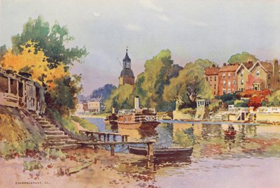 Řeka Temže: Sunbury (barevná litografie) od Ernest William Haslehust