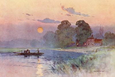 Řeka Temže: The Bells of Ouseley (barevná litografie) od Ernest William Haslehust