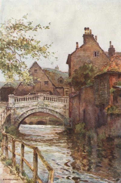 Městský most (barevný lito) od Ernest William Haslehust