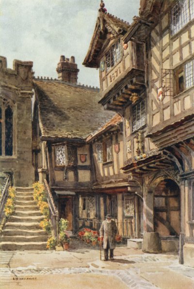 Leycesterská nemocnice (barevné lito) od Ernest William Haslehust