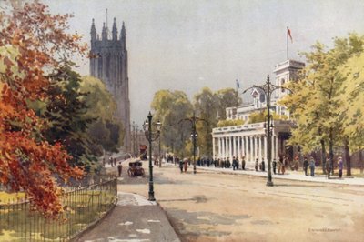 The Parade and Pump Room, Leamington (barevné lito) od Ernest William Haslehust