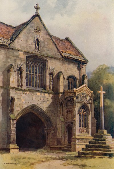 The Priory Gateway, Worksop (barevné lito) od Ernest William Haslehust