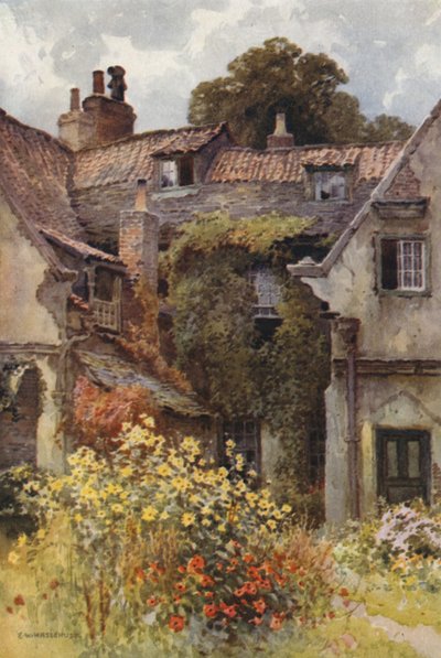 Thorp Prebendal House, Ripon (barevné lito) od Ernest William Haslehust