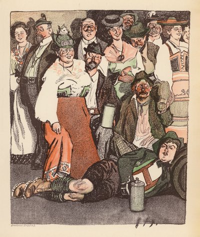 Ilustrace pro Berliner Balle von Rideamus (barevná litografie) od Ernst (after) Heilemann