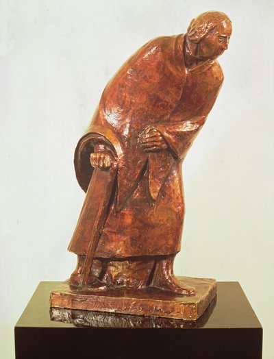 Stará žena s vycházkovou holí, 1913 (bronz) od Ernst Barlach