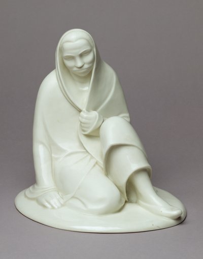 Sedavá dívka, 1907-08 (porcelán) od Ernst Barlach