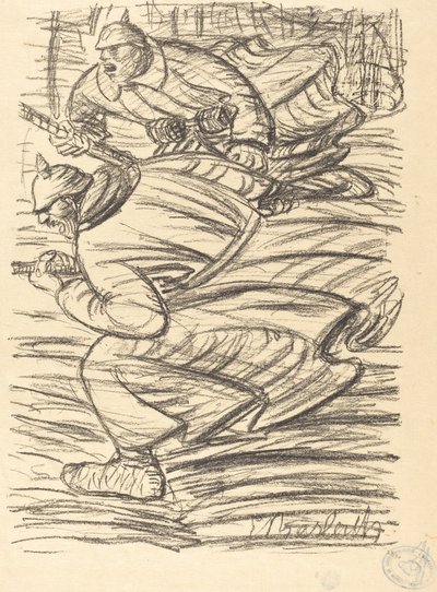 The Assault, publikoval 1915. od Ernst Barlach