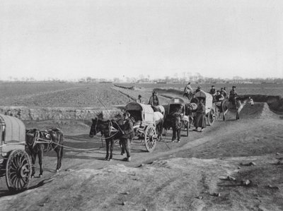 Čihli, severočínské cestovní vozy na Pekingské pláni (čb fotografie) od Ernst Boerschmann
