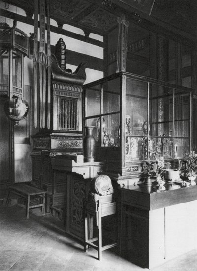 Fučou, Ku-šan, Jung-cuan-še, Fukien, Pagoda relikvií v knihovně kláštera na Bubnové hoře (čb foto) od Ernst Boerschmann