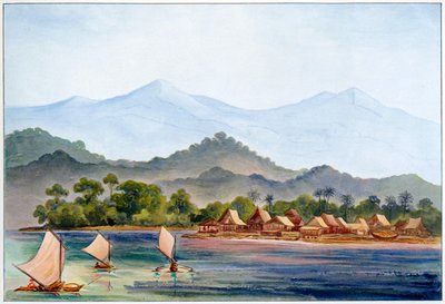 Village, Sumatra, Indonésie, 1906 od Ernst Haeckel