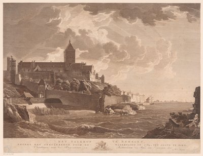 Pohled na Valkhof v Nijmegenu Valkhof v Nijmegenu, vedle zničeného povodní v roce 1784, na východ (název na objektu) od Ernst Karl Gottlieb Thelott