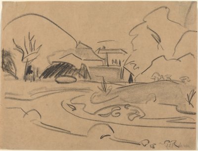 Pěšiny a pavilon v Dresden Grosser Garten, c. 1909. od Ernst Ludwig Kirchner