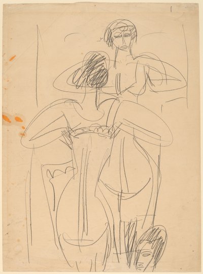 Dívka před zrcadlem, 19121913. od Ernst Ludwig Kirchner