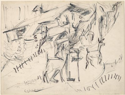 Pastýř koz s kozami, 1917. od Ernst Ludwig Kirchner
