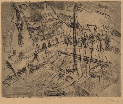 Harbour so Burgstacken, 1913. od Ernst Ludwig Kirchner