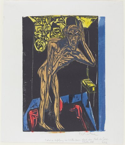 Podivuhodný příběh Petera Schlemihla: Schlemihl v osamělosti pokoje..., 1915. od Ernst Ludwig Kirchner