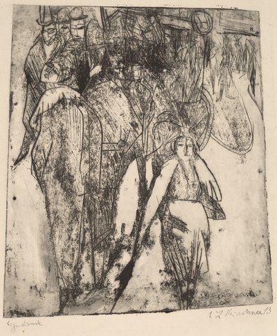 Pouliční scéna s omnibusem, 1914. od Ernst Ludwig Kirchner