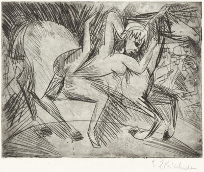 Akrobat na koni (Voltigeuse na koni) od Ernst Ludwig Kirchner