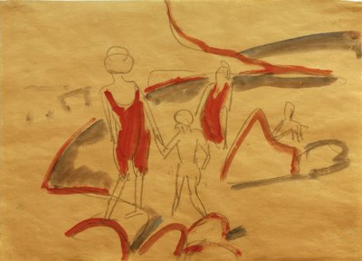 Koupání na pláži Fehmarn od Ernst Ludwig Kirchner