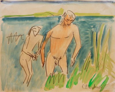 Koupání v Moritzburgu od Ernst Ludwig Kirchner