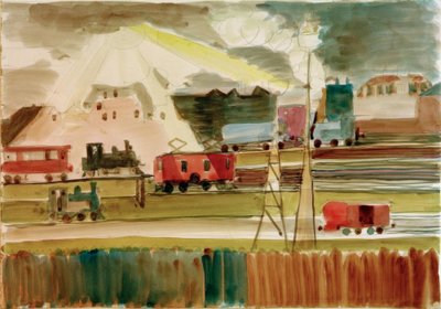 Nádraží, když slunce zapadá od Ernst Ludwig Kirchner