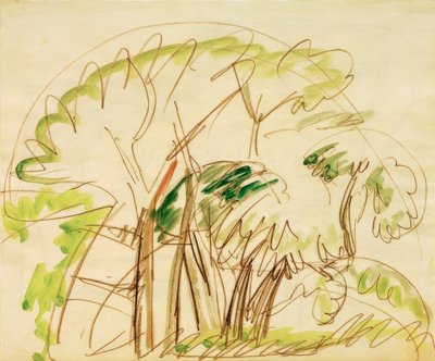 Háj stromů na Fehmarnu od Ernst Ludwig Kirchner