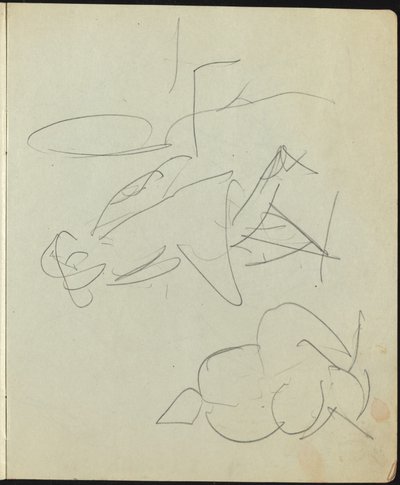 Tanečníci a umělci (stránka ze skicáře) od Ernst Ludwig Kirchner
