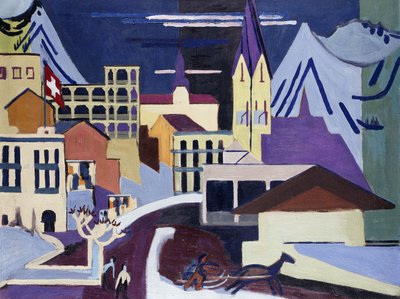 nádraží Davos Platz; Davos-Platz na vlakovém nádraží, 1931 od Ernst Ludwig Kirchner
