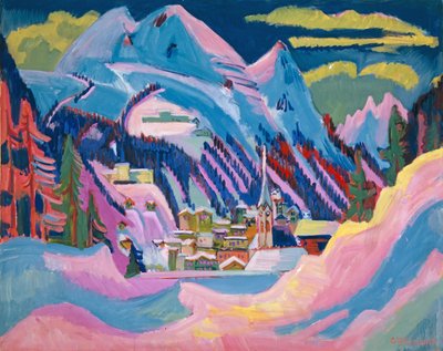 Davos v zimě, 1923 od Ernst Ludwig Kirchner