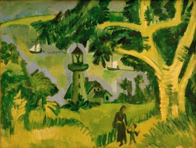 Maják na Fehmarnu od Ernst Ludwig Kirchner