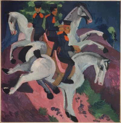 Jezdecká škola od Ernst Ludwig Kirchner