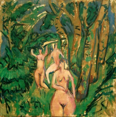 Tři akty v lese od Ernst Ludwig Kirchner