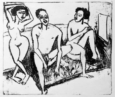 Tři černé akty od Ernst Ludwig Kirchner