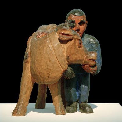 E.L. Kirchner, farmář s krávou od Ernst Ludwig Kirchner