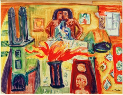 E.L.Kirchner, Interiér s tulipány od Ernst Ludwig Kirchner
