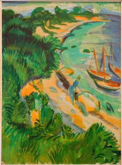 Fehmarn Bay s loděmi od Ernst Ludwig Kirchner