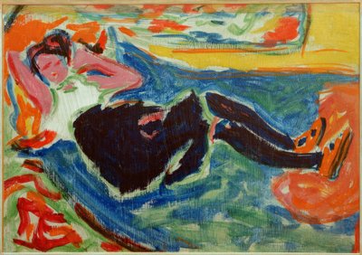 Žena s černými punčochami od Ernst Ludwig Kirchner