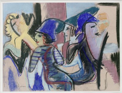 Fünf Personen im Café od Ernst Ludwig Kirchner