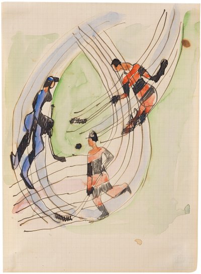Hokejisté, cca 1934. od Ernst Ludwig Kirchner