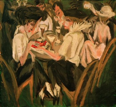Na zahrádce kavárny od Ernst Ludwig Kirchner