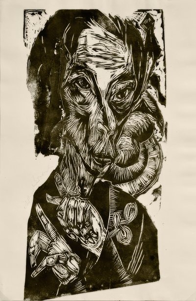 Hlava nemocných - Autoportrét od Ernst Ludwig Kirchner