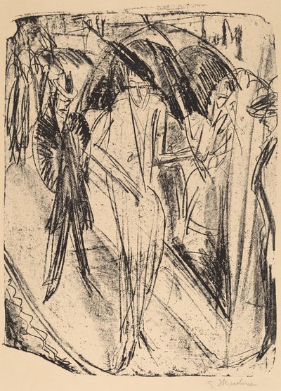 Dáma v dešti od Ernst Ludwig Kirchner