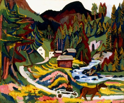 Krajina na jaře, Sertig, 1924-25 od Ernst Ludwig Kirchner